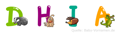 Dhia im Tieralphabet