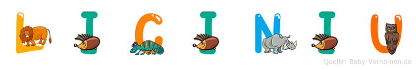 Liciniu im Tieralphabet