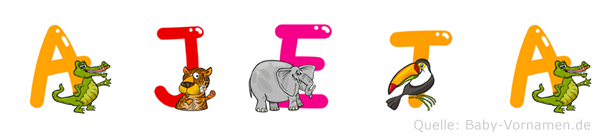 Ajeta im Tieralphabet